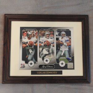 Vintage Dallas Cowboys Framed Art NFL Football Staubach Aikman Romo